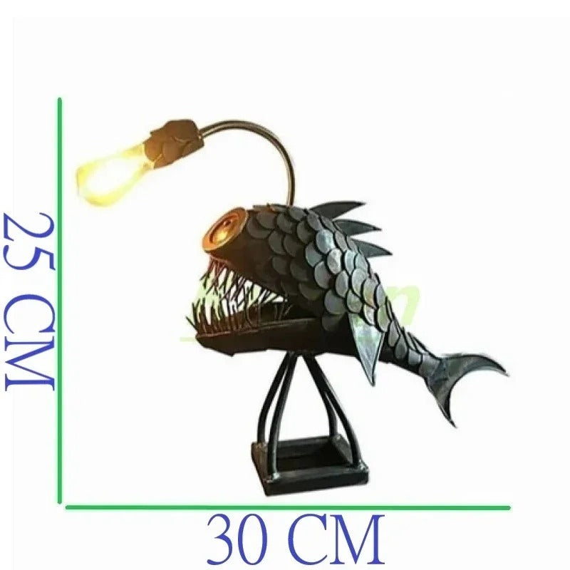 Steampunk Angler Fish Floor Lamp with Adjustable Arm