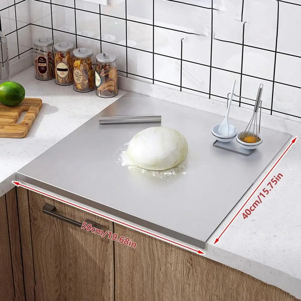 Stainless Steel Cutting Board with Lip for Pizza and Pastries