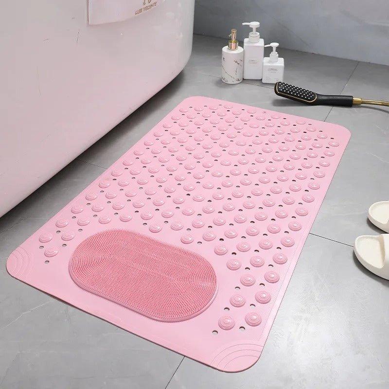 Non-Slip Shower Mat with Foot Scrubber for Safe Bathing
