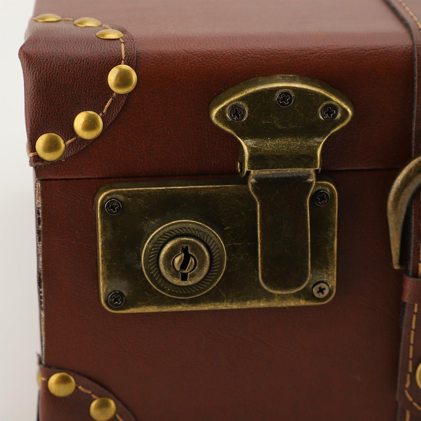 Vintage Leather Overnight Carry-On Case with Alloy Lock