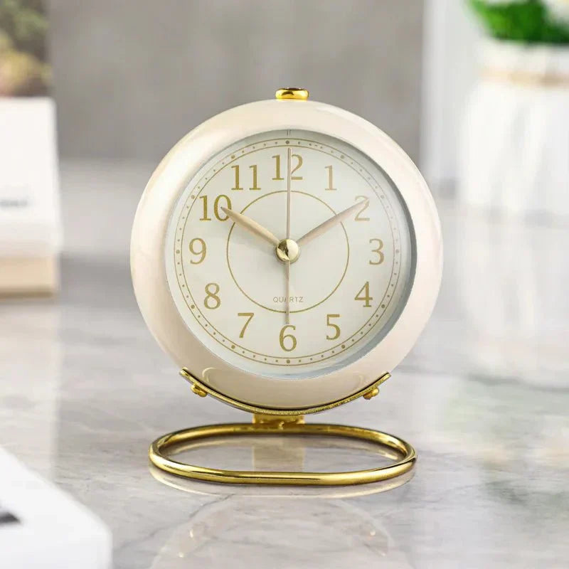 Vintage Style Silent Alarm Clock with Night Light