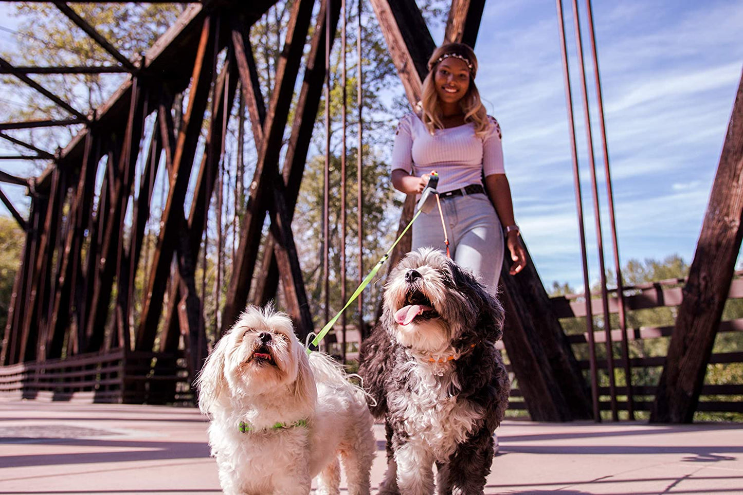 Tangle-Free Double Dog Leash with Reflective Safety
