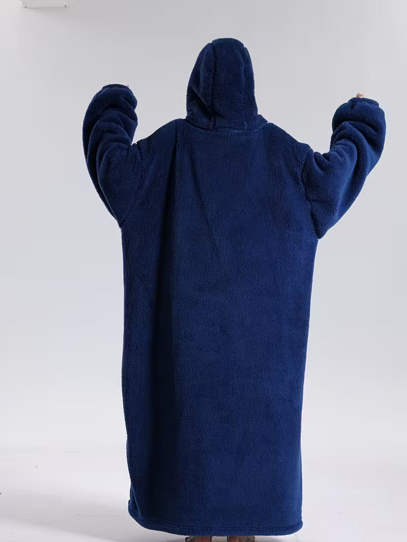 Cozy Wearable Hoodie Blanket with Sleeves and Pocket