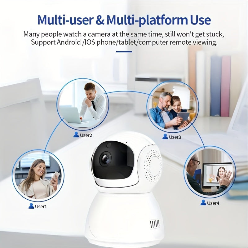 1080p HD Indoor Wi-Fi Security Camera with USB Power and Sound Tracking
