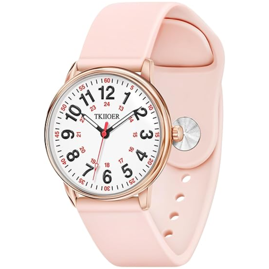 Waterproof Luminous Nurses Watch with Military Time
