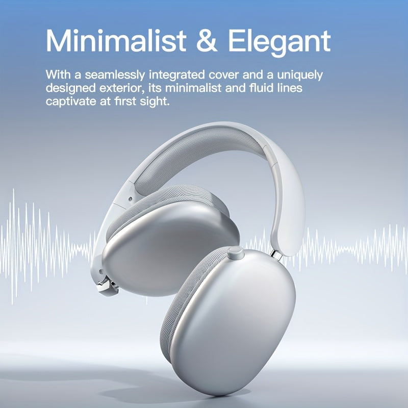 Wireless Foldable Headset with Adjustable Fit and Built-in Microphone