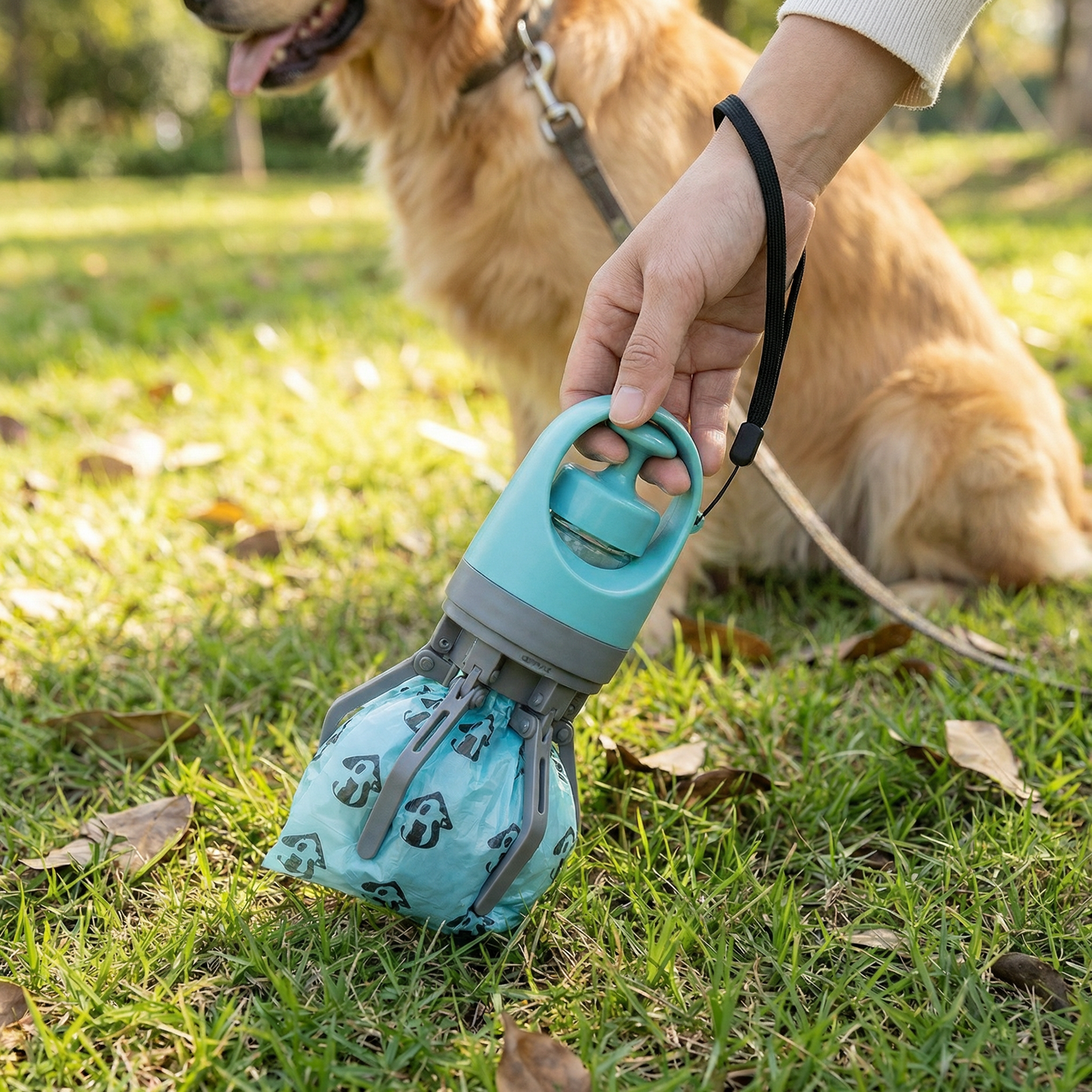 Portable Dog Poop Scooper with Waste Bags for Easy Cleanup