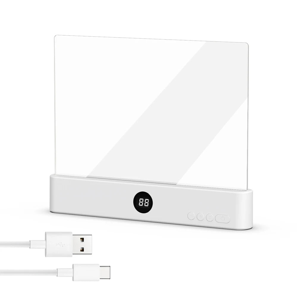 Rechargeable LED Flat Panel Reading Light with Adjustable Color Temperature and Dimming