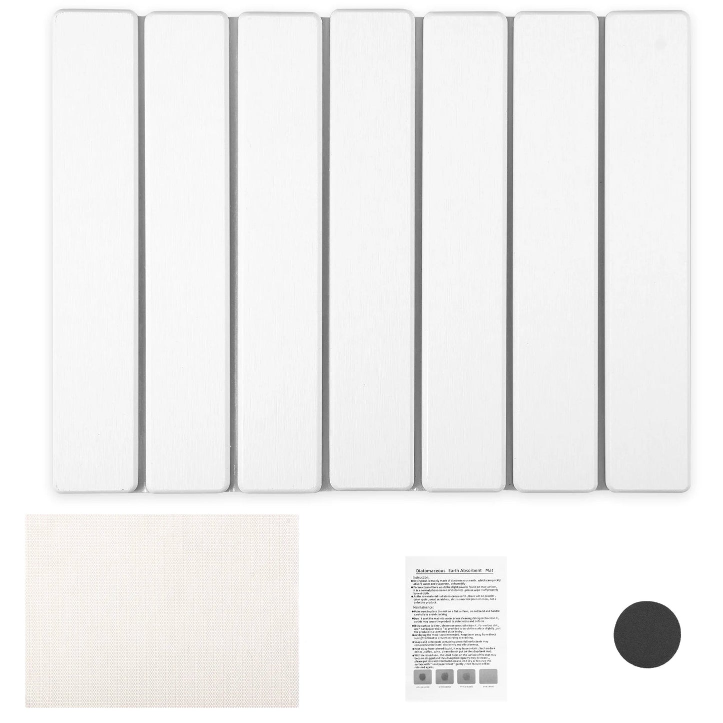 Foldable Diatomite Stone Dish Drying Mat with Non-Slip Base