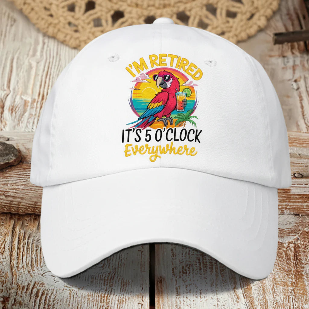 Parrot Graphic Cap with Adjustable Strap for Retirees