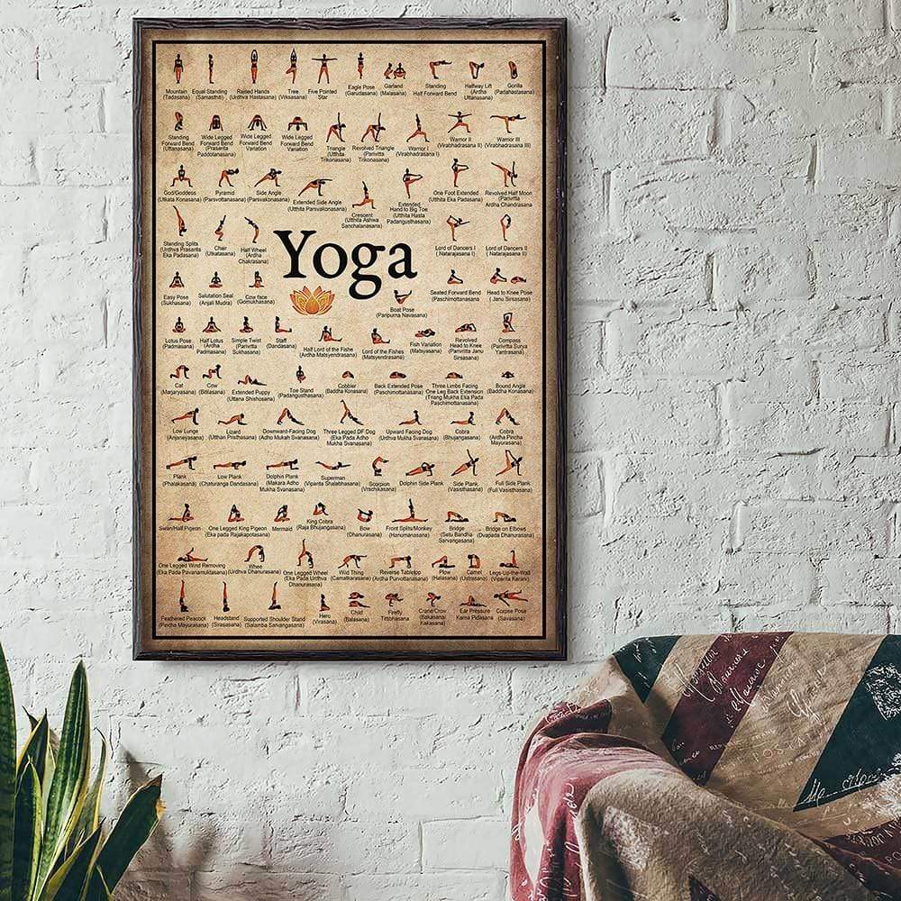 Yoga Poses Wall Art Poster - Water-Resistant Canvas