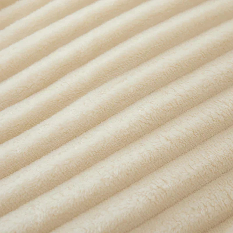 Wide Striped Ribbed Fleece Blanket