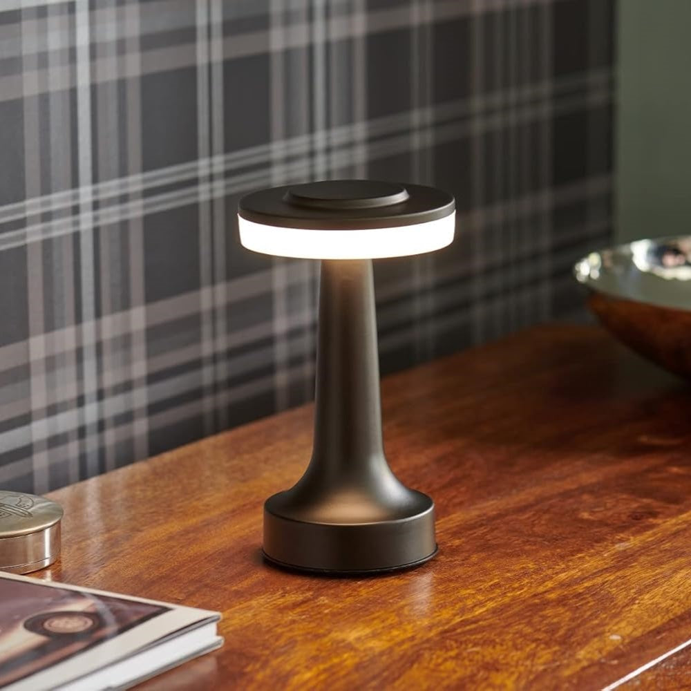 Wireless Retro Dimmable Table Lamp in Metallic Finish