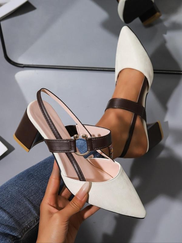 Women's Patent Block Heel Pumps with Adjustable Strap