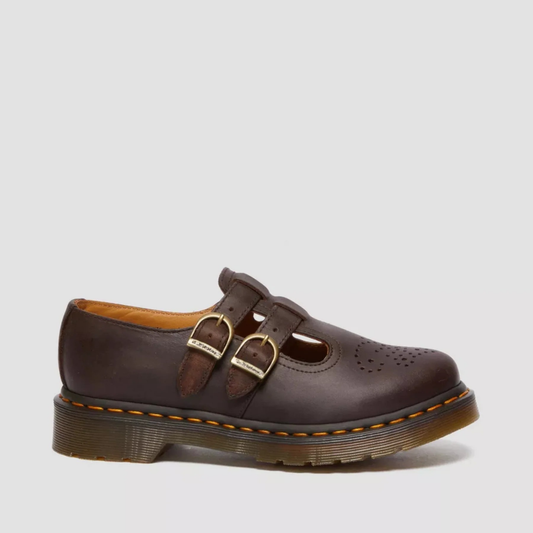 Double Buckle Mary Jane Flats with Chunky Sole and Heart Detail