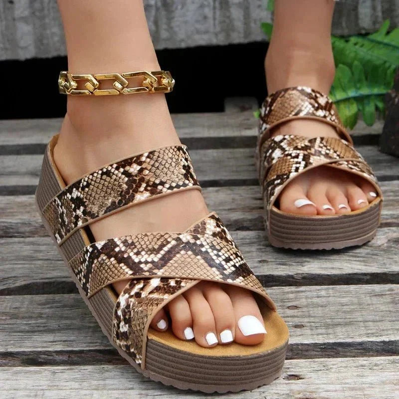 Women's Orthopedic Wedge Sandals with Braided Elastic Straps