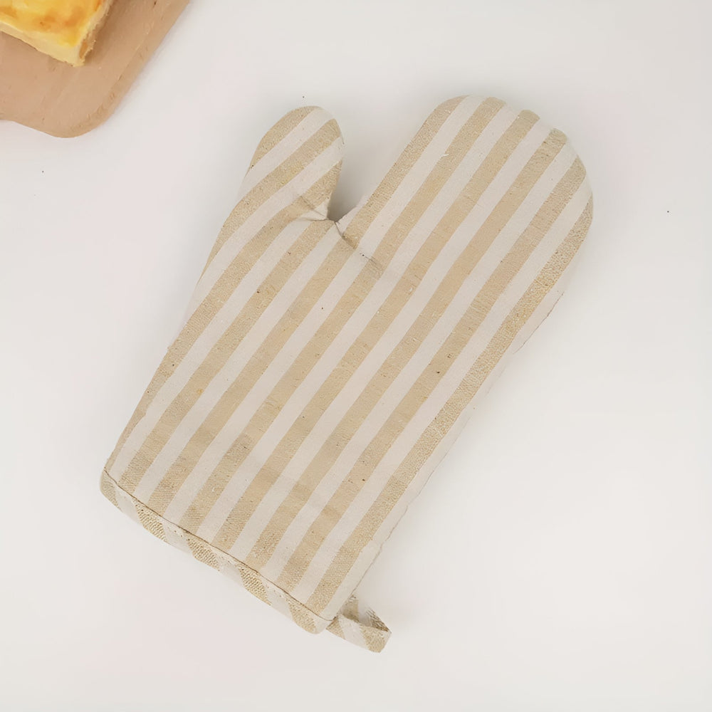 Premium Striped Heat-Resistant Oven Mitt with Non-Slip Grip