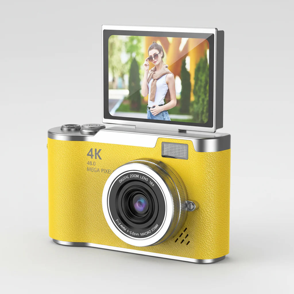 4K 48MP Digital Camera with 180° Flip Screen and 8X Zoom