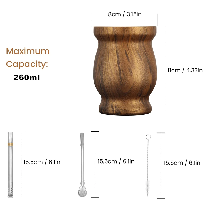 Yerba Mate Cup with Double-Wall Insulation and Comfortable Grip