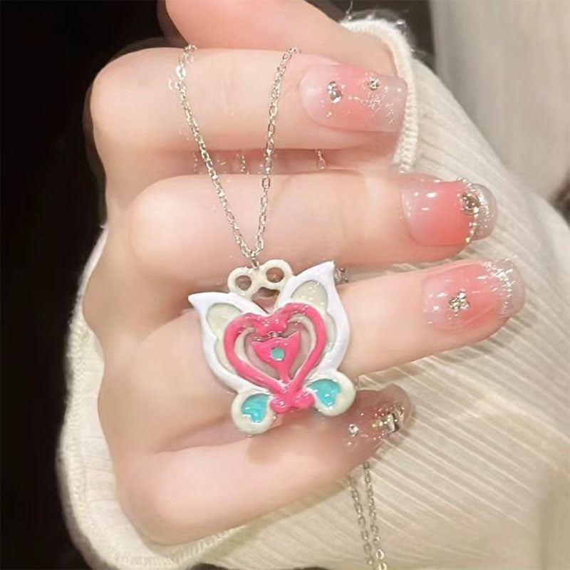 Fairy Butterfly Necklace in Steel and Titanium