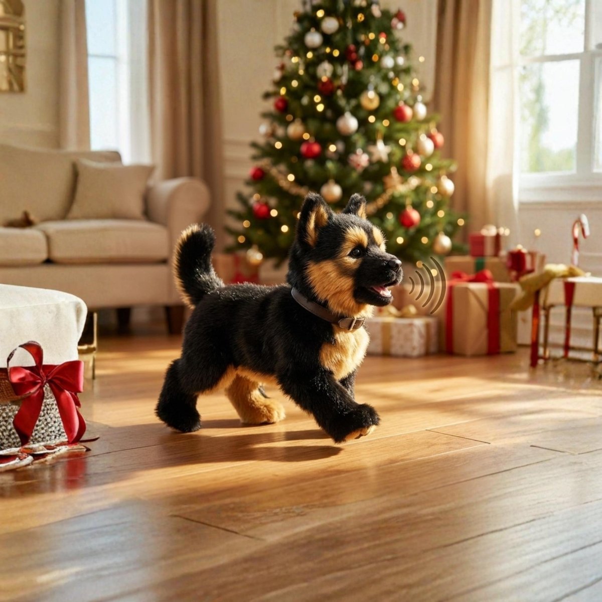 Interactive Plush Robot Dog with Realistic Movements and Sounds