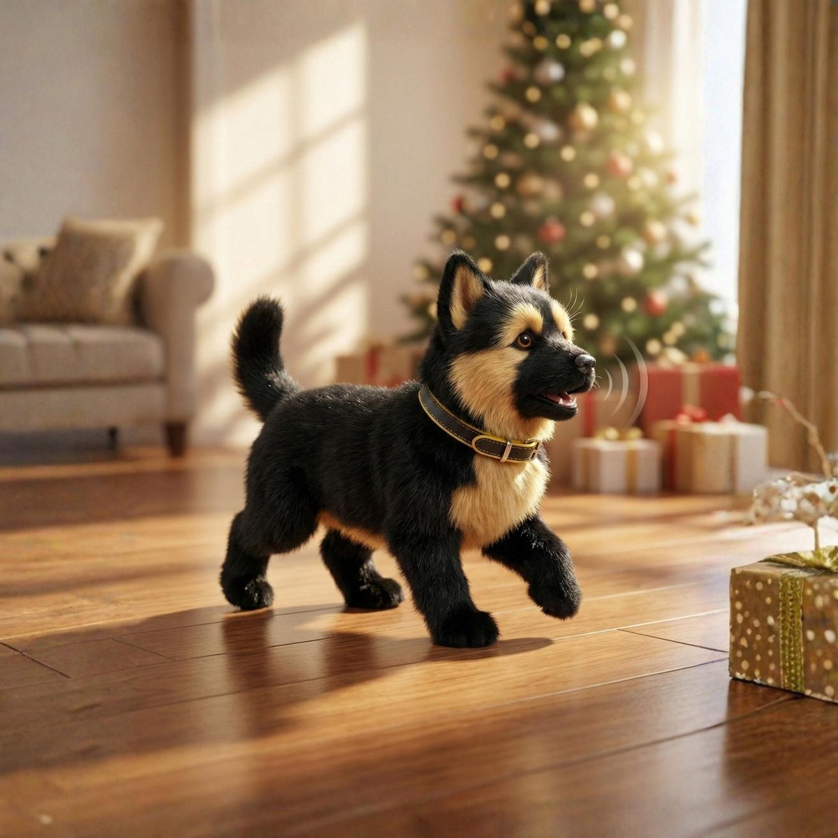 Interactive Plush Robot Dog with Realistic Movements and Sounds