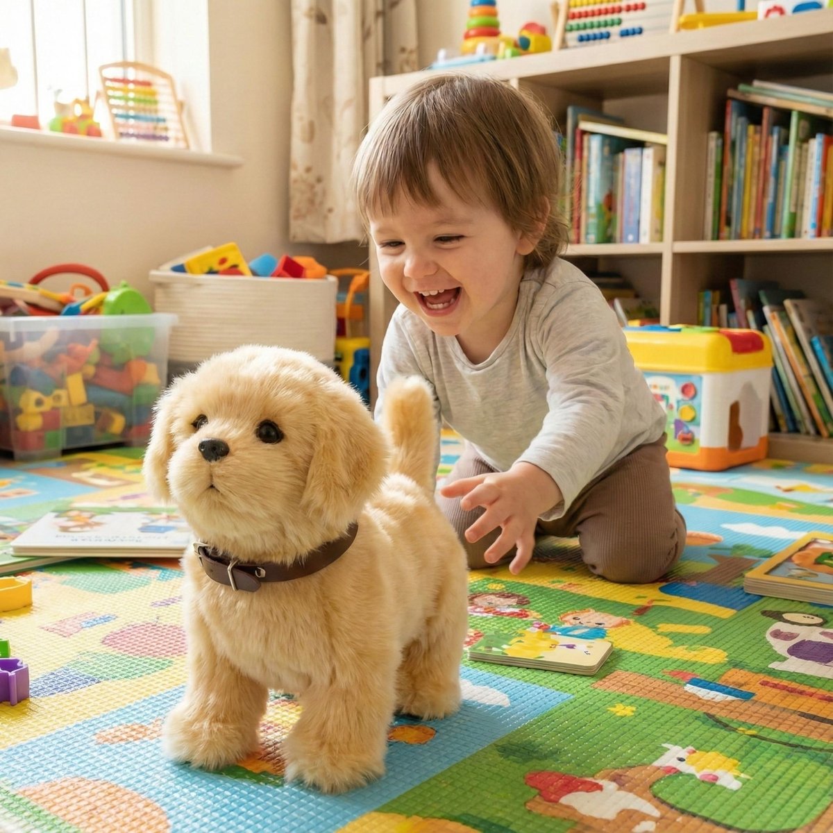 Interactive Plush Robot Dog for Kids - Cuddly Learning Toy