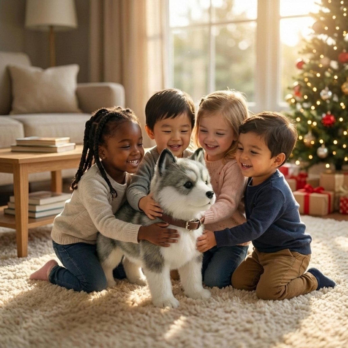 Interactive Plush Robot Dog with Realistic Movements and Sounds