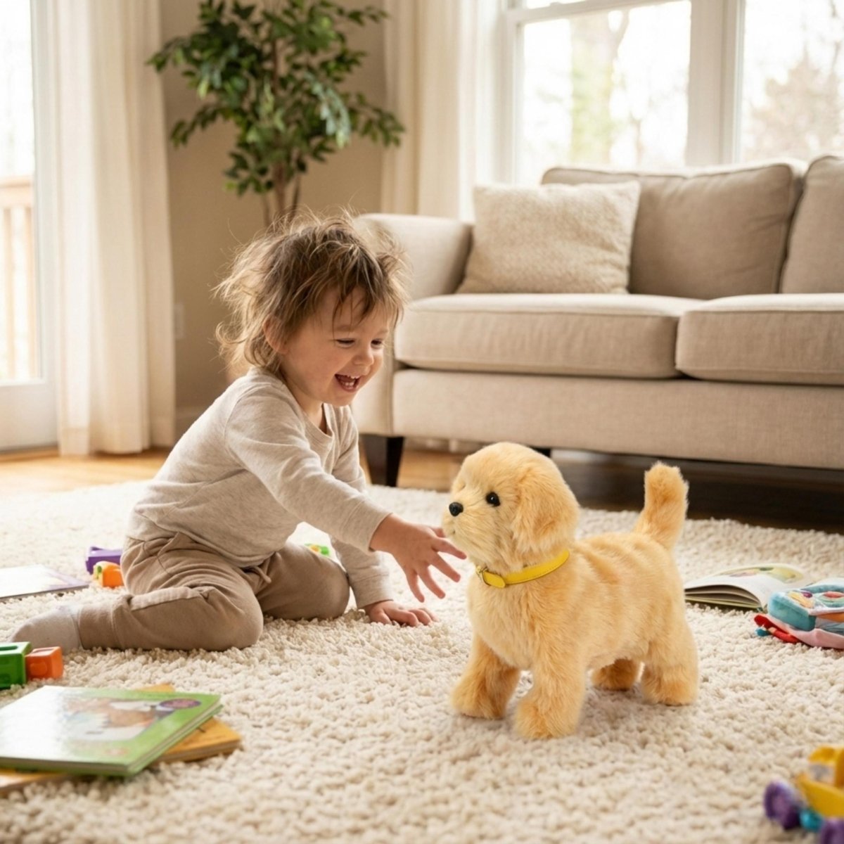 Interactive Plush Robot Dog for Kids - Cuddly Learning Toy