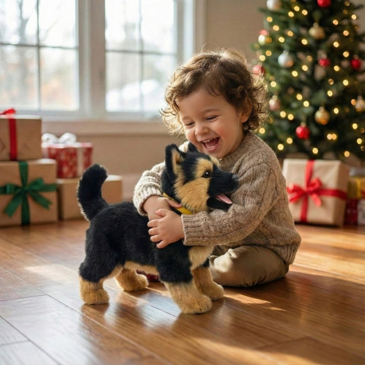 Interactive Plush Robot Dog with Realistic Movements and Sounds