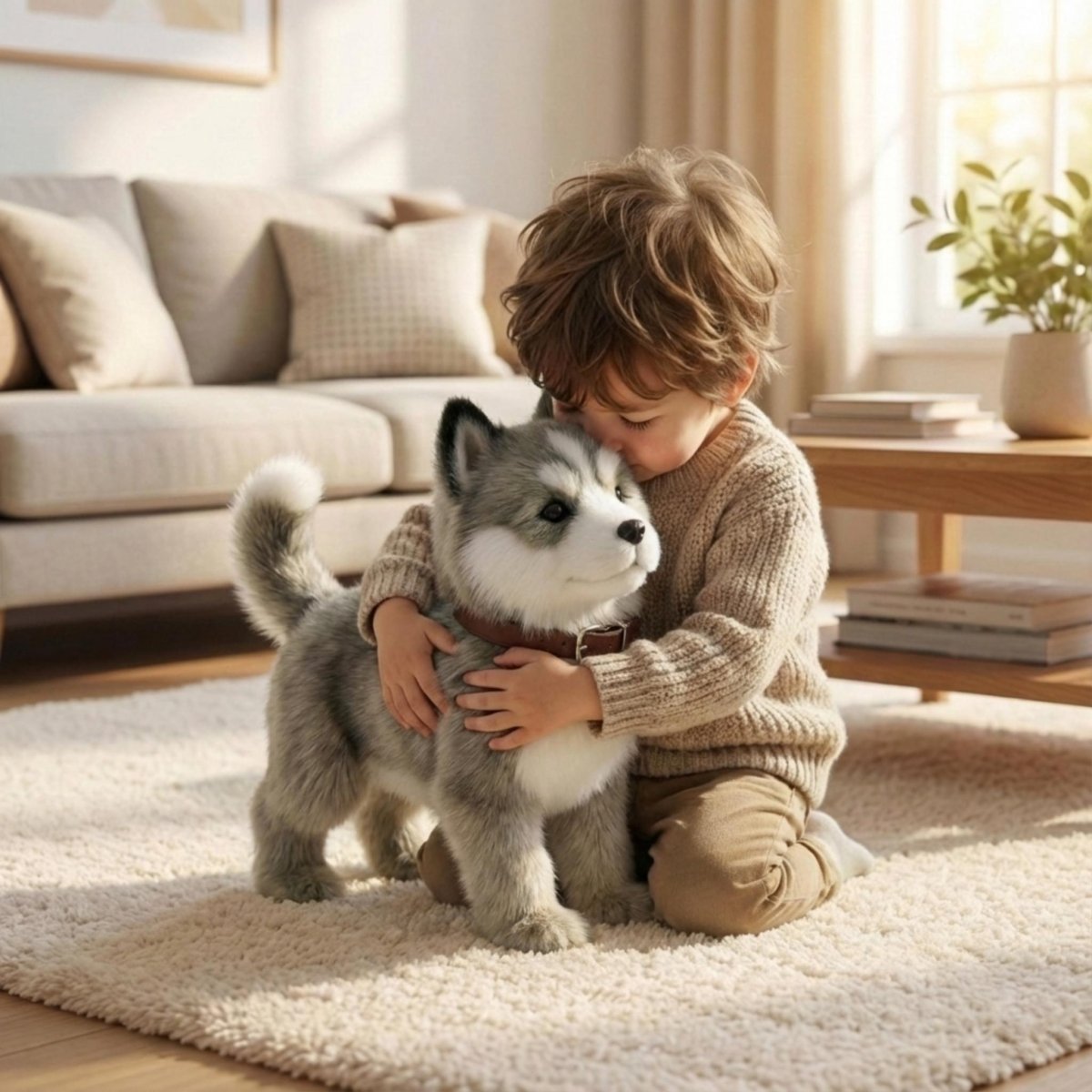 Interactive Plush Robot Dog with Realistic Movements and Sounds