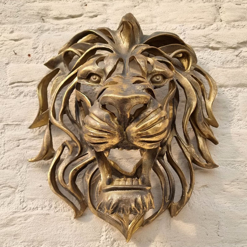Gold Lion Head Wall Art Decor