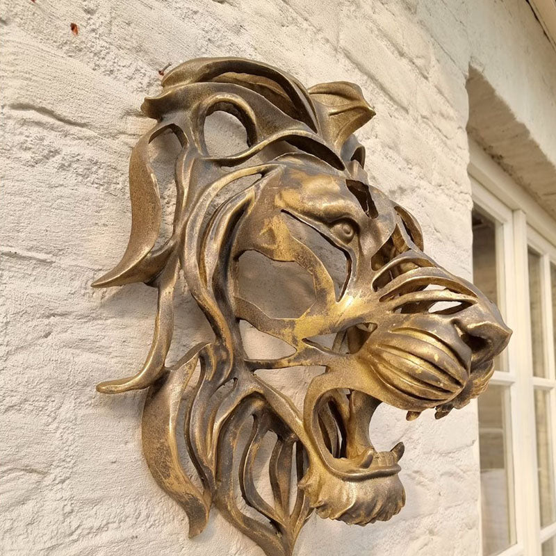 Gold Lion Head Wall Art Decor