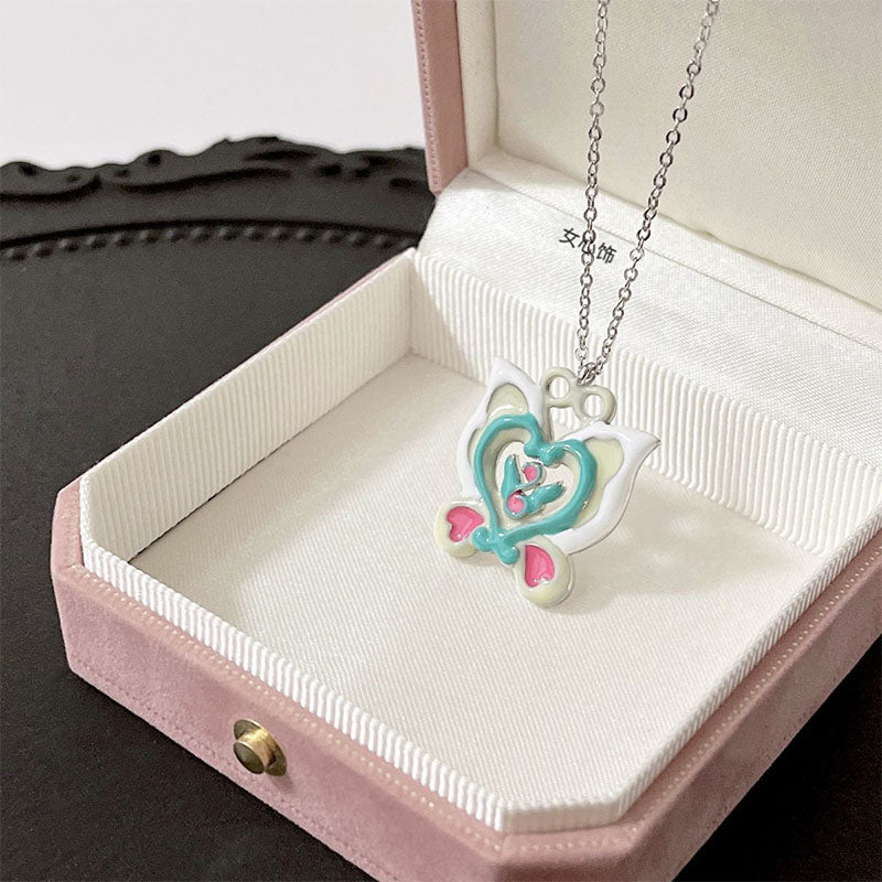 Fairy Butterfly Necklace in Steel and Titanium