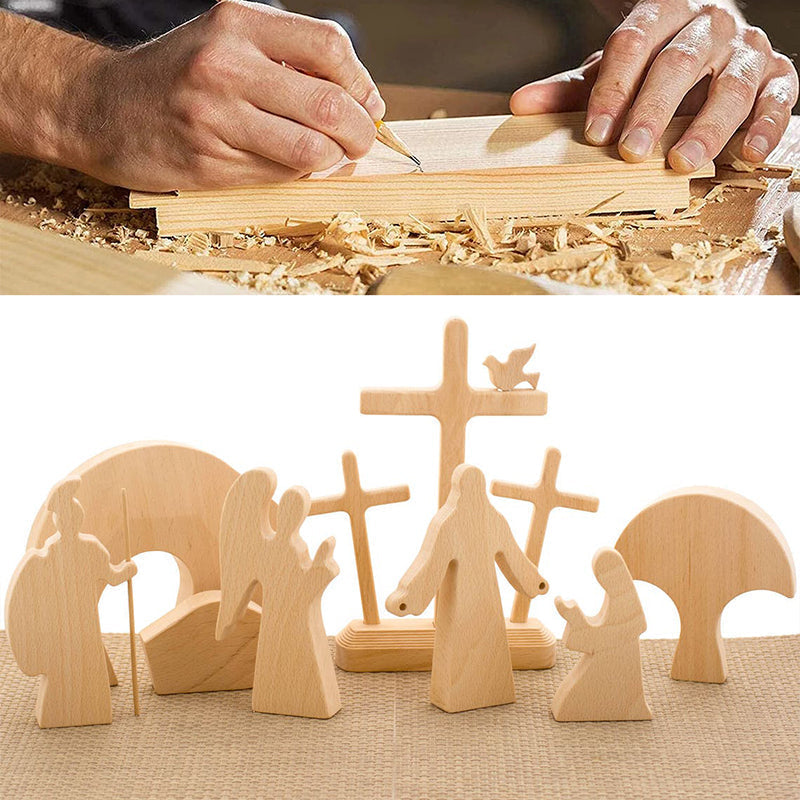 Easter Resurrection Wooden Scene Decoration Set