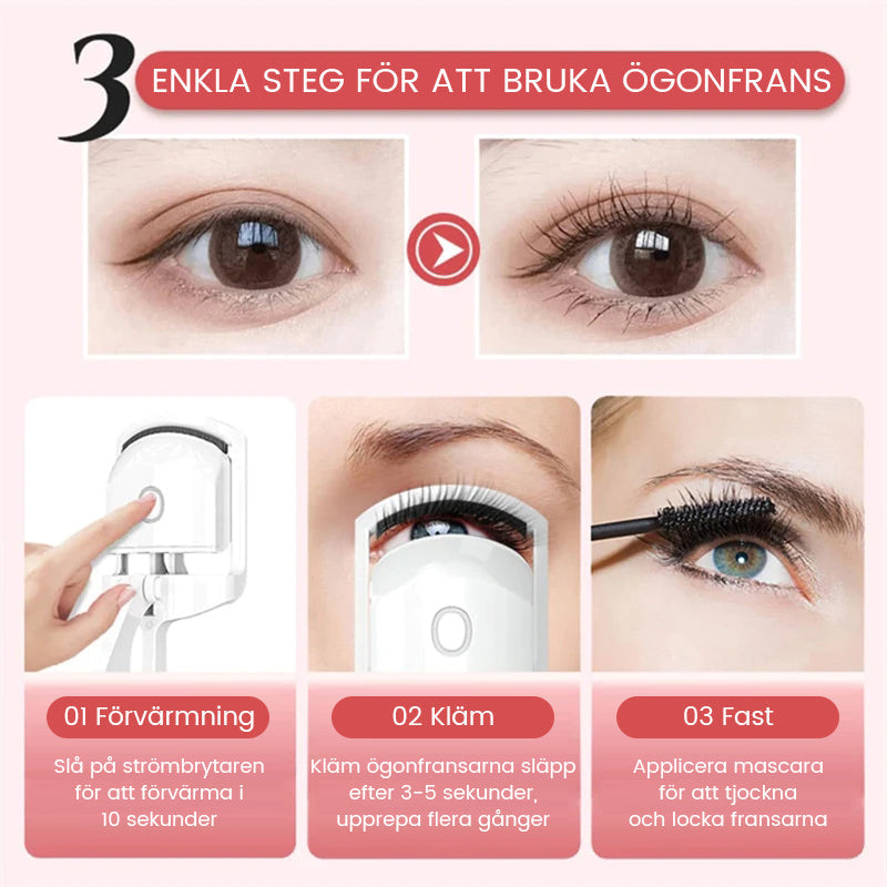 Electric Temperature-Controlled Eyelash Curler with Long-Lasting Curls