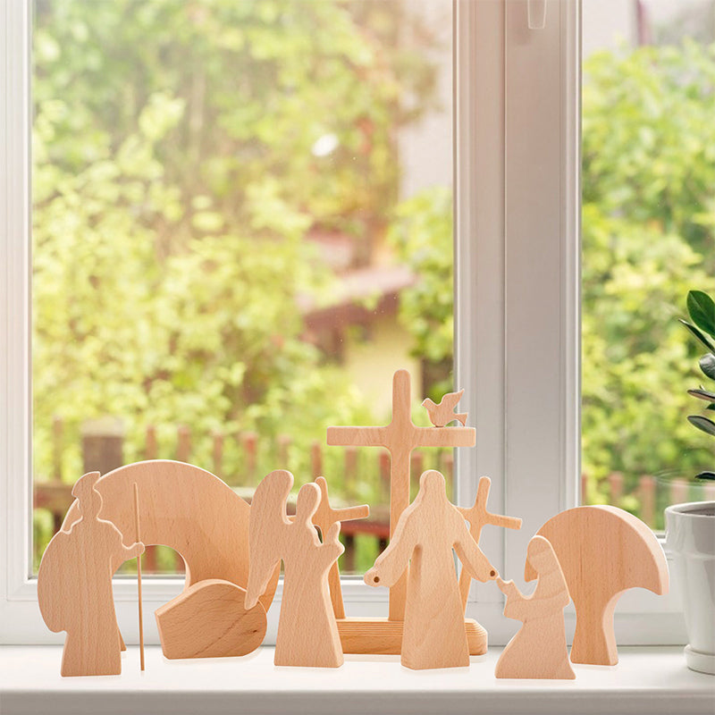 Easter Resurrection Wooden Scene Decoration Set