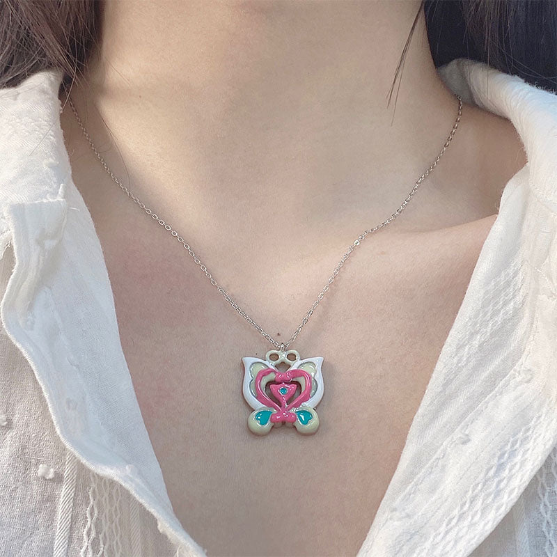 Fairy Butterfly Necklace in Steel and Titanium