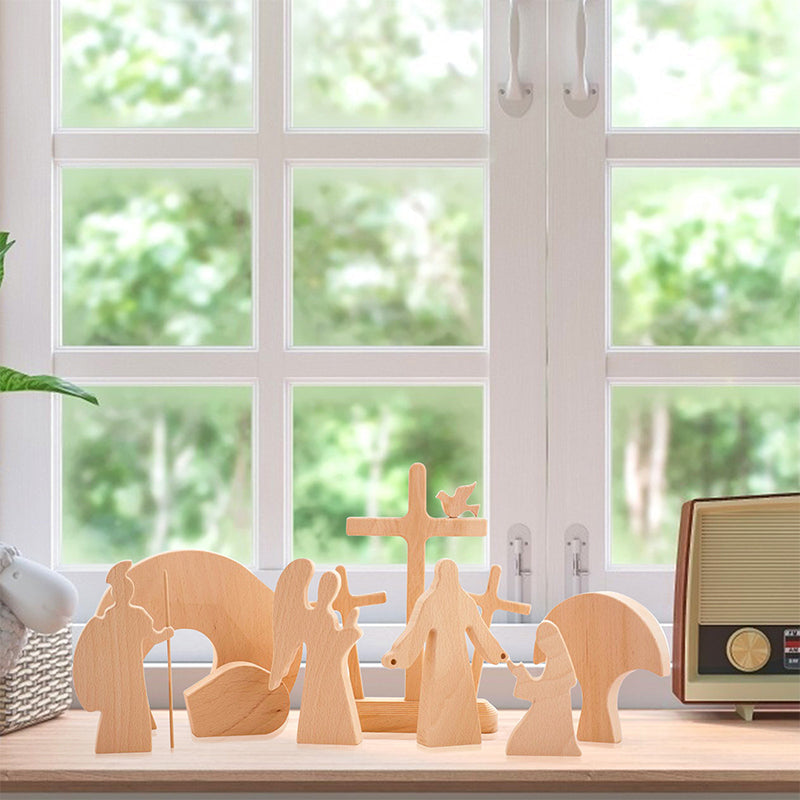 Easter Resurrection Wooden Scene Decoration Set