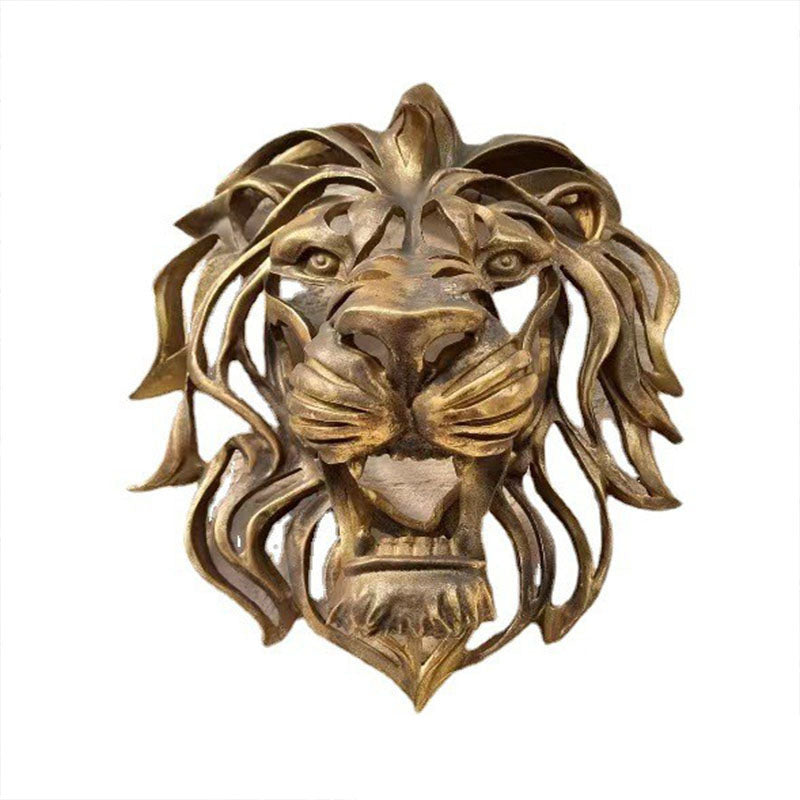 Gold Lion Head Wall Art Decor