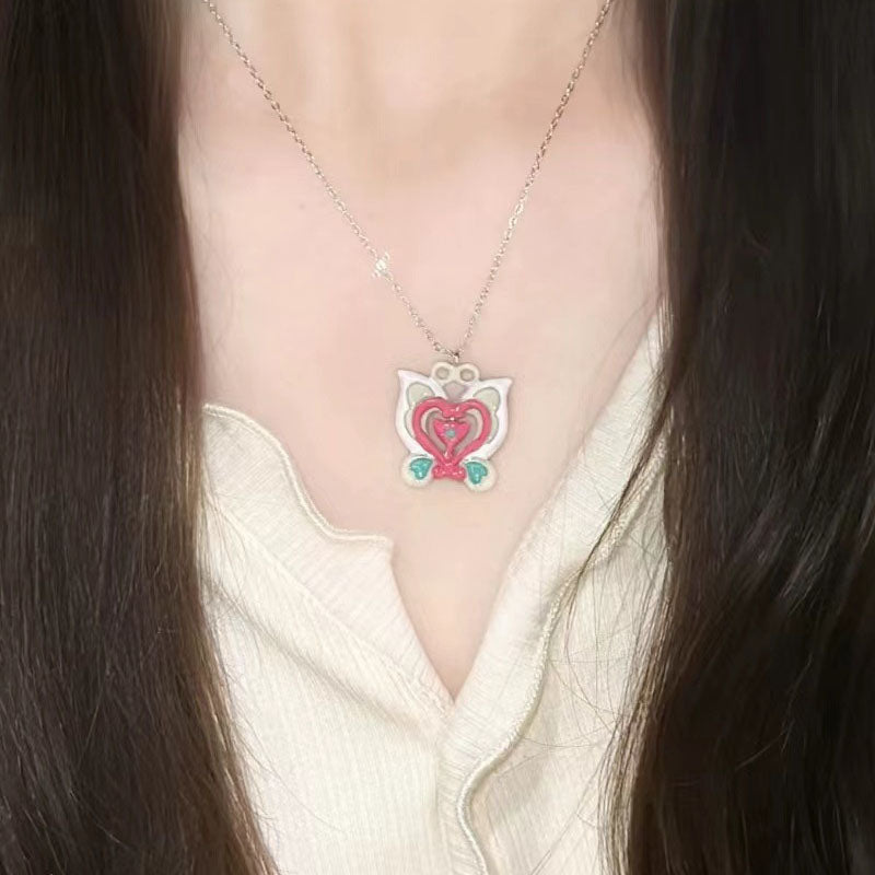 Fairy Butterfly Necklace in Steel and Titanium