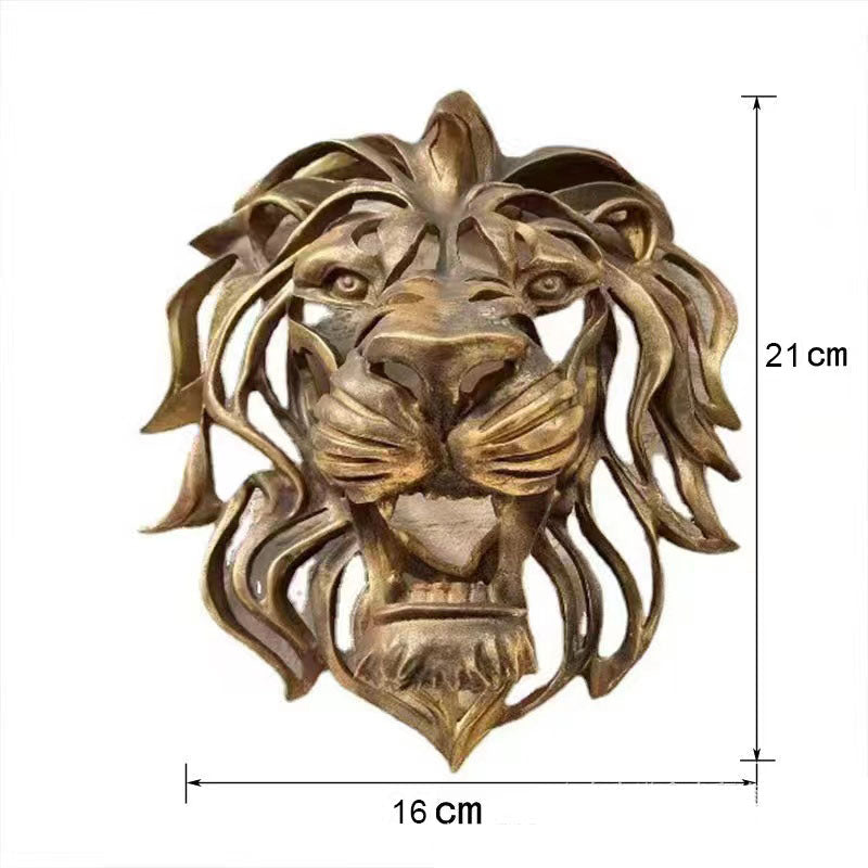 Gold Lion Head Wall Art Decor