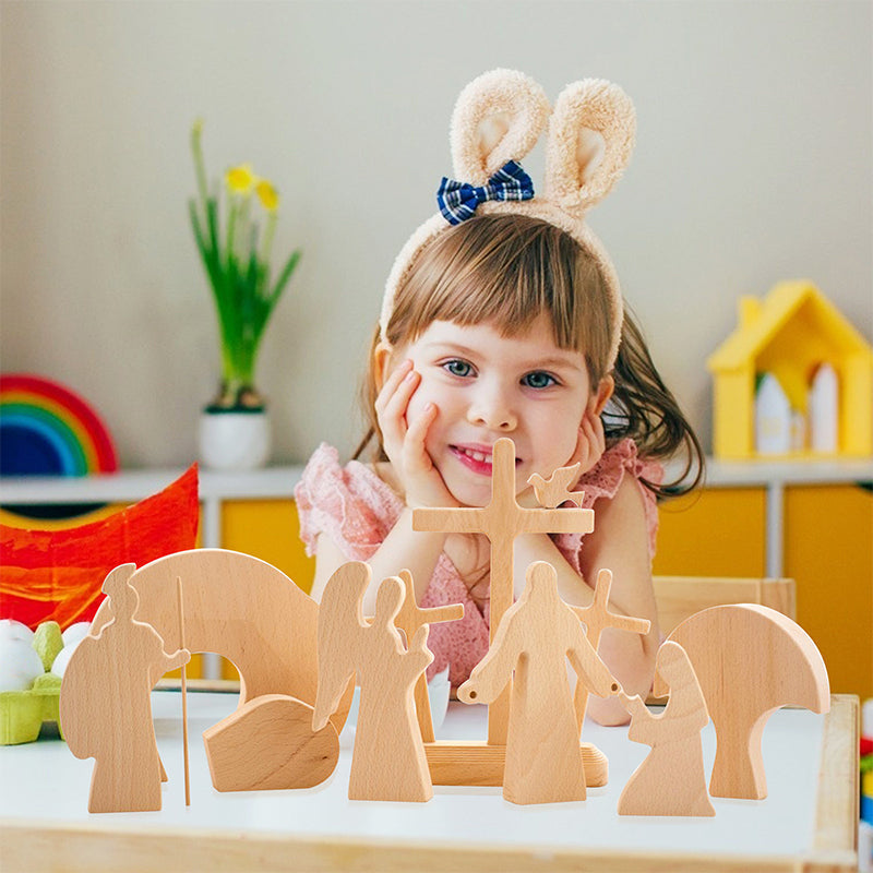 Easter Resurrection Wooden Scene Decoration Set