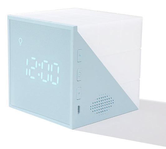 Colorful Voice-Control Alarm Clock with Night Light, Timer, and Temperature Display