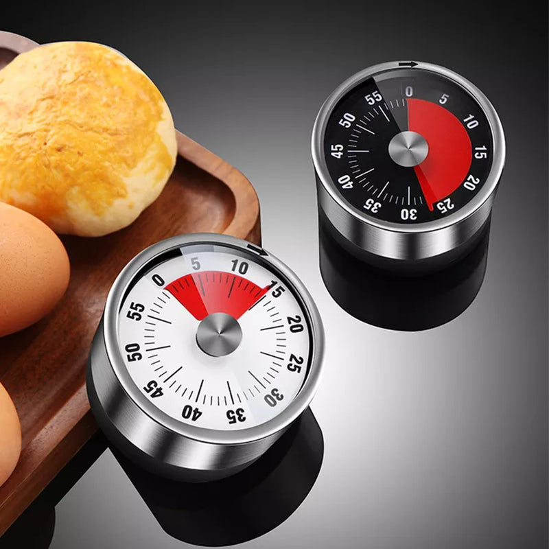 Stainless Steel Mechanical Kitchen Timer with Magnetic Base