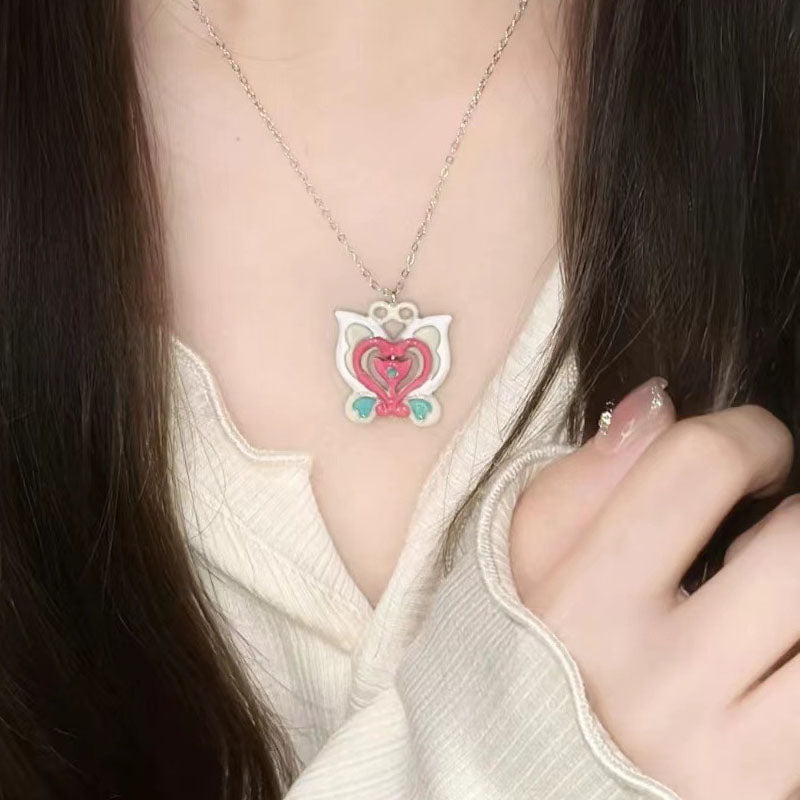 Fairy Butterfly Necklace in Steel and Titanium