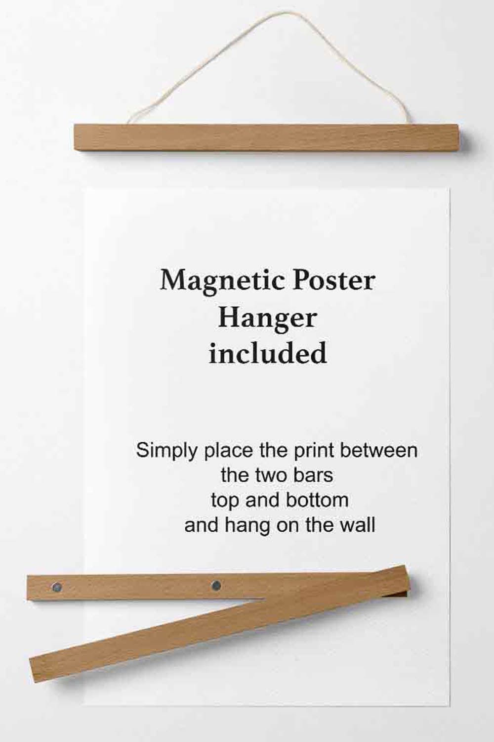 Black and White Cambridge City Skyline Poster with Hanger