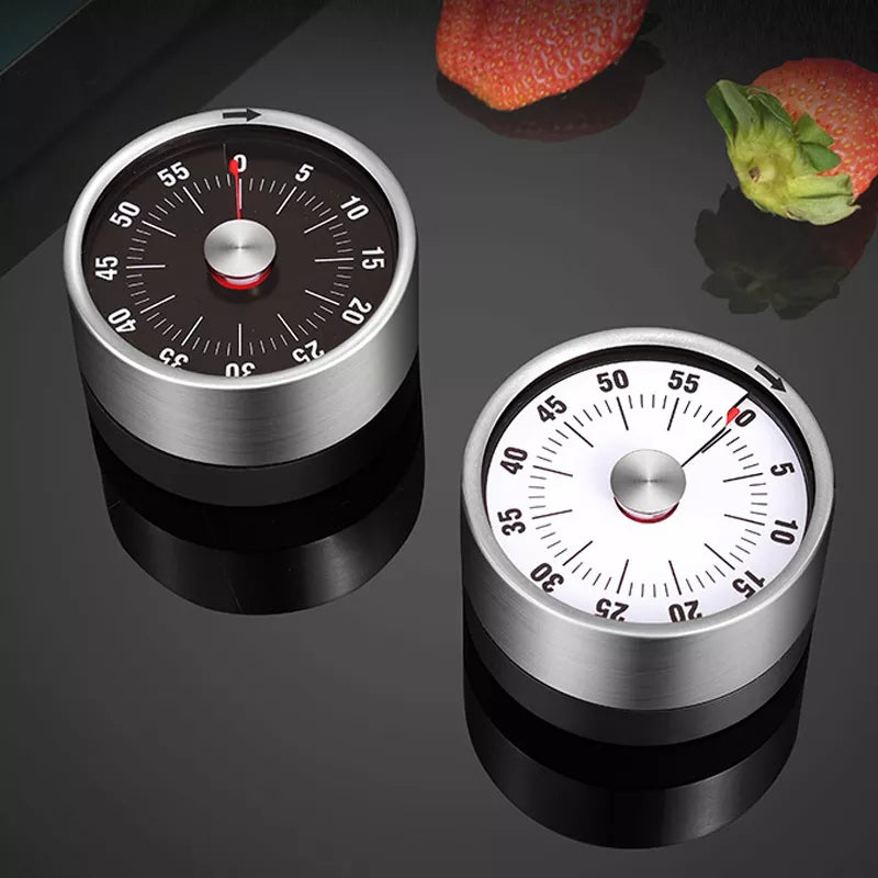 Stainless Steel Mechanical Kitchen Timer with Magnetic Base