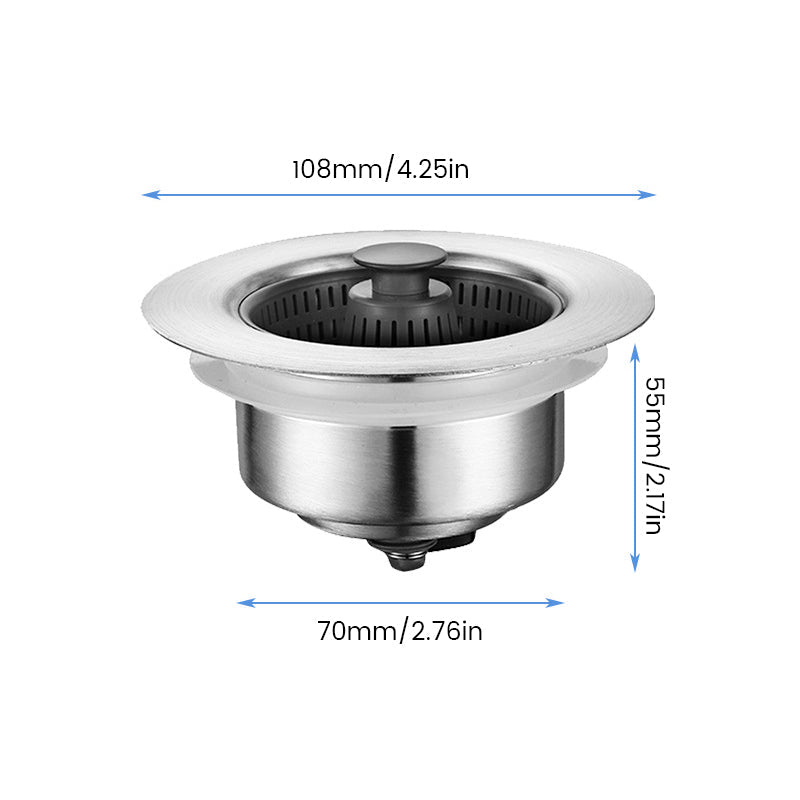 Stainless Steel Kitchen Sink Odor Filter with Removable Basket