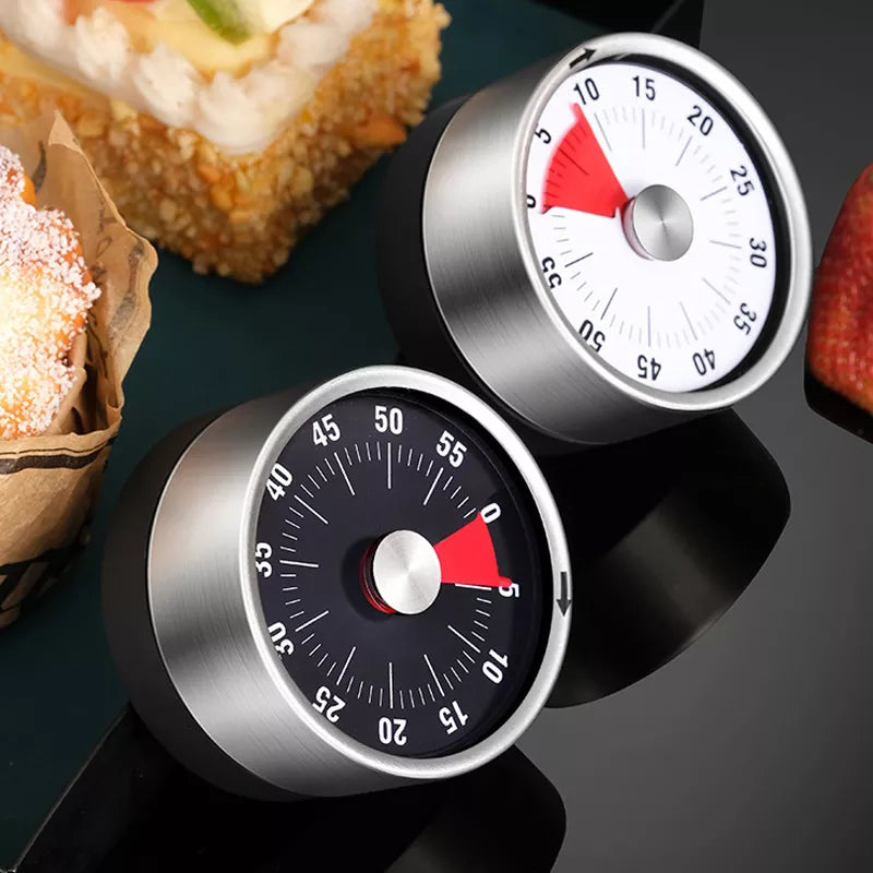Stainless Steel Mechanical Kitchen Timer with Magnetic Base